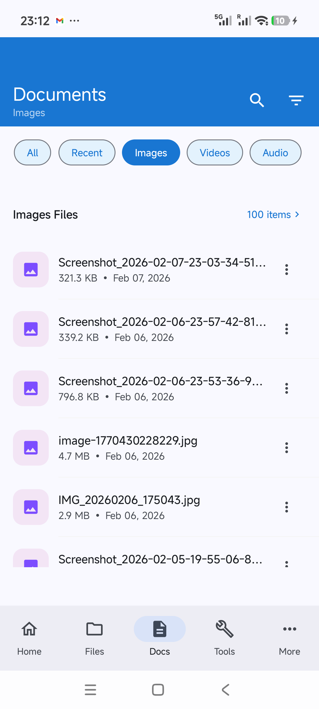 Safon documents screen
